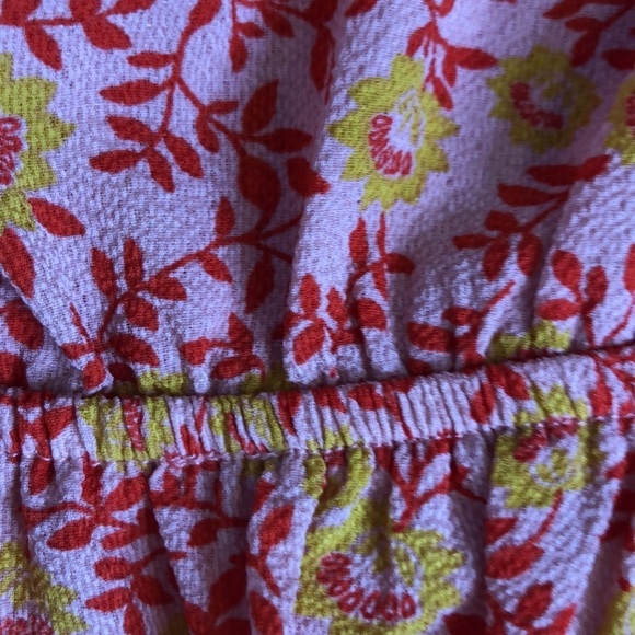 Monteau Los Angeles Crop Top Orange White Floral Size X-Large - Picture 12 of 13